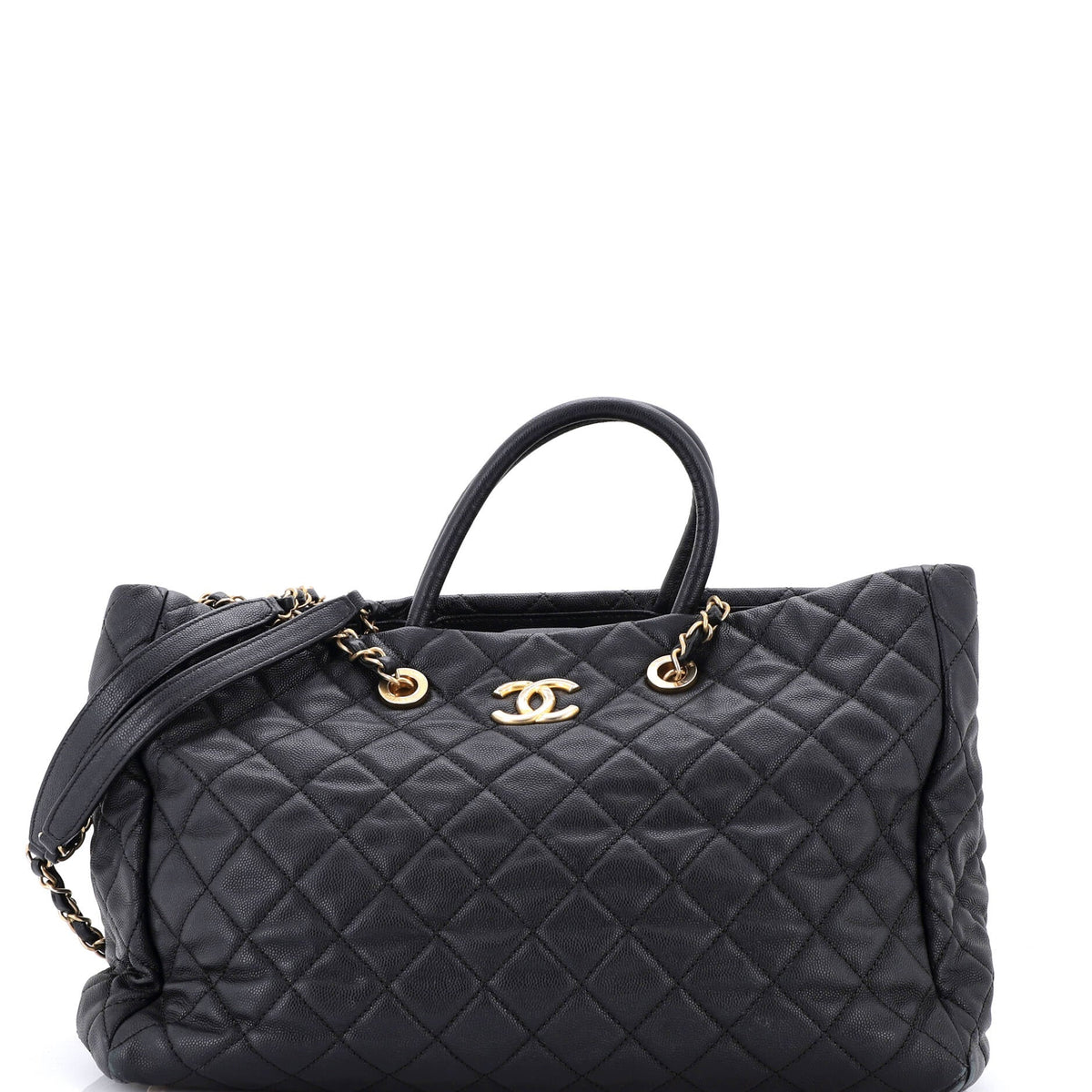 Chanel Coco Handle Shopping Tote Quilted Caviar Large