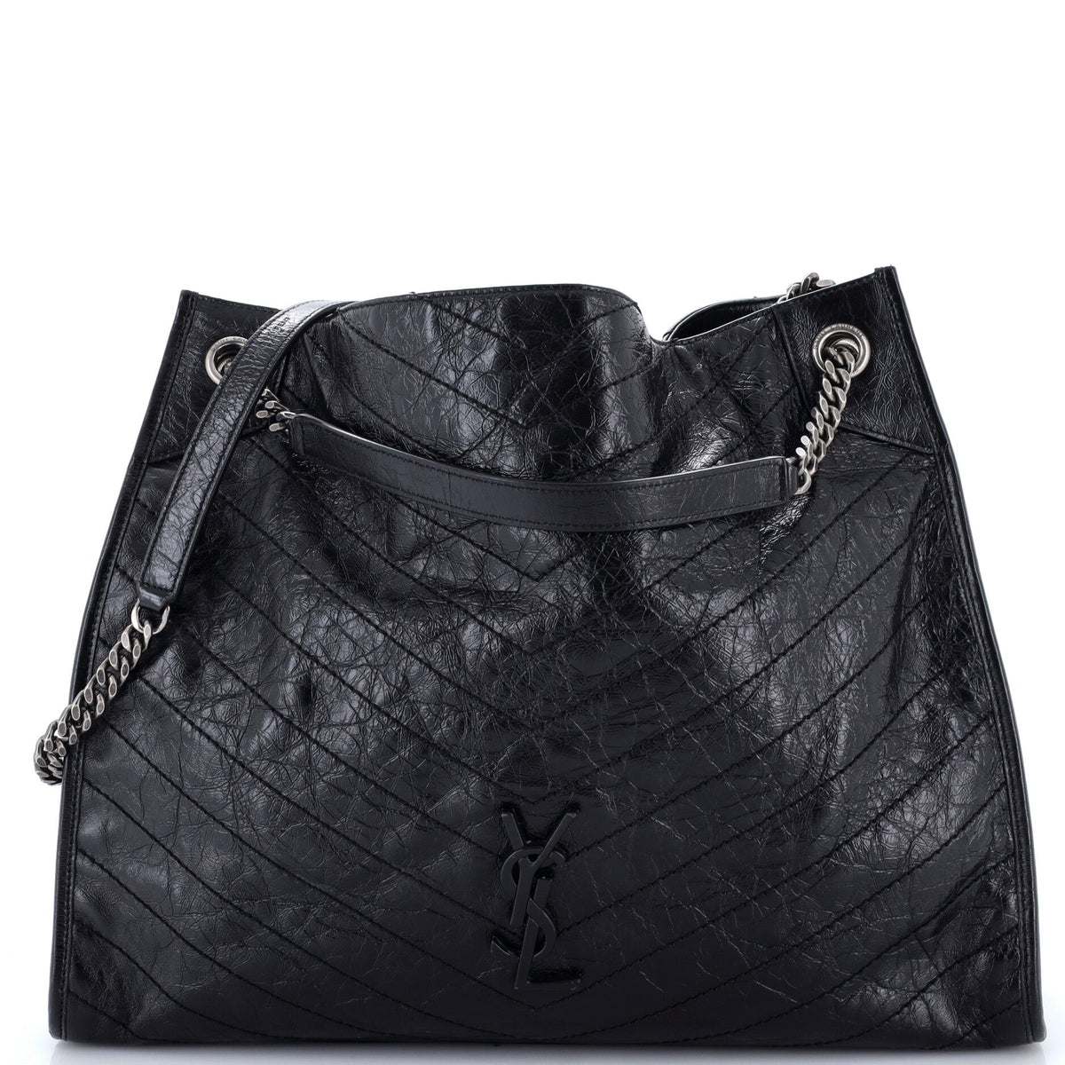 Saint Laurent Niki Shopping Tote Matelasse Chevron Leather Large