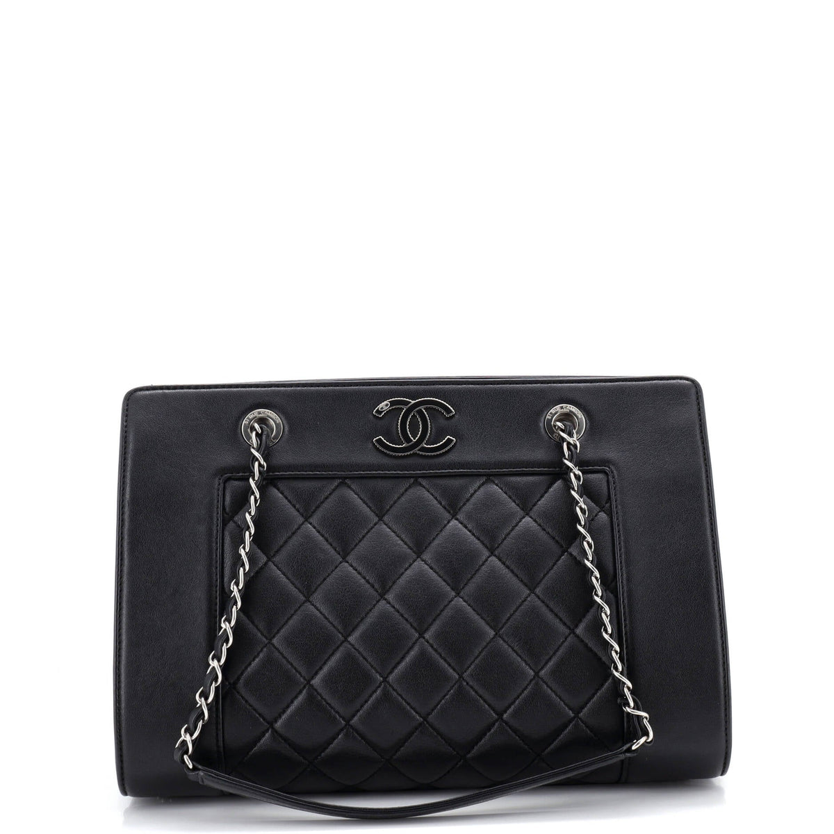 Chanel Mademoiselle Vintage Shopping Tote Quilted Sheepskin Medium