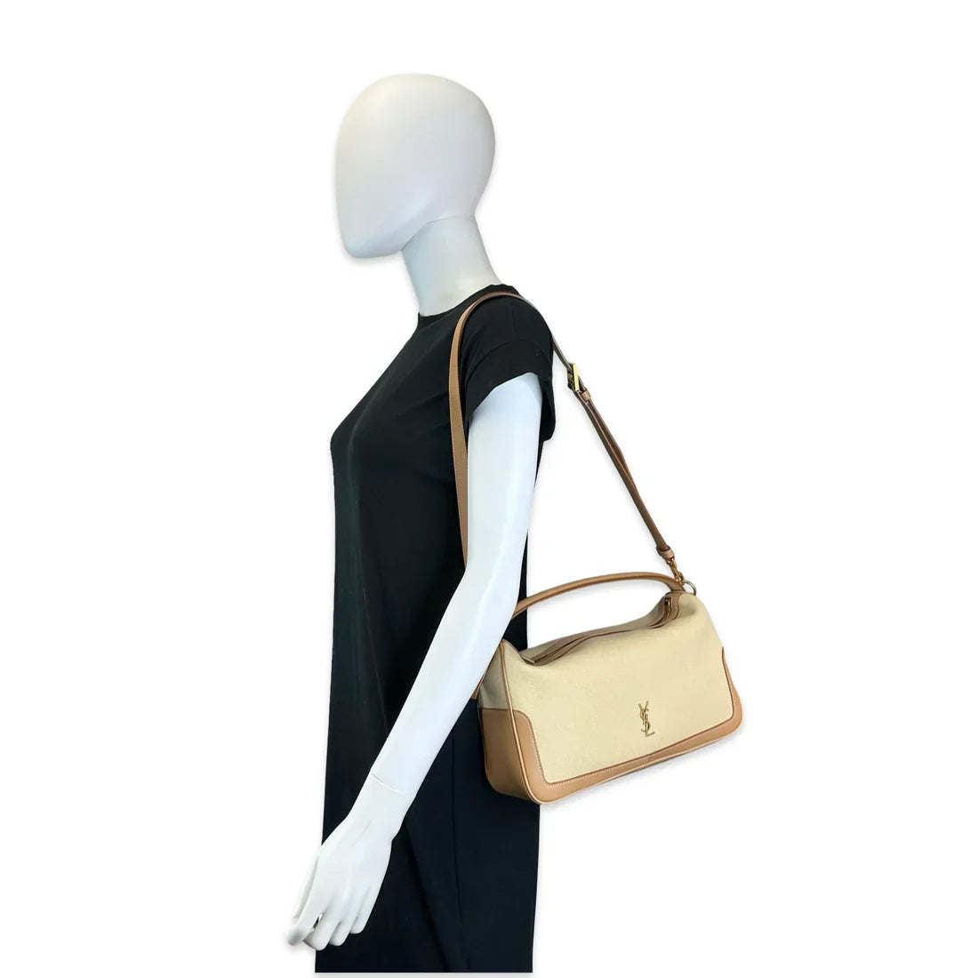 SAINT LAURENT Woven Canvas Supple Camera Bag