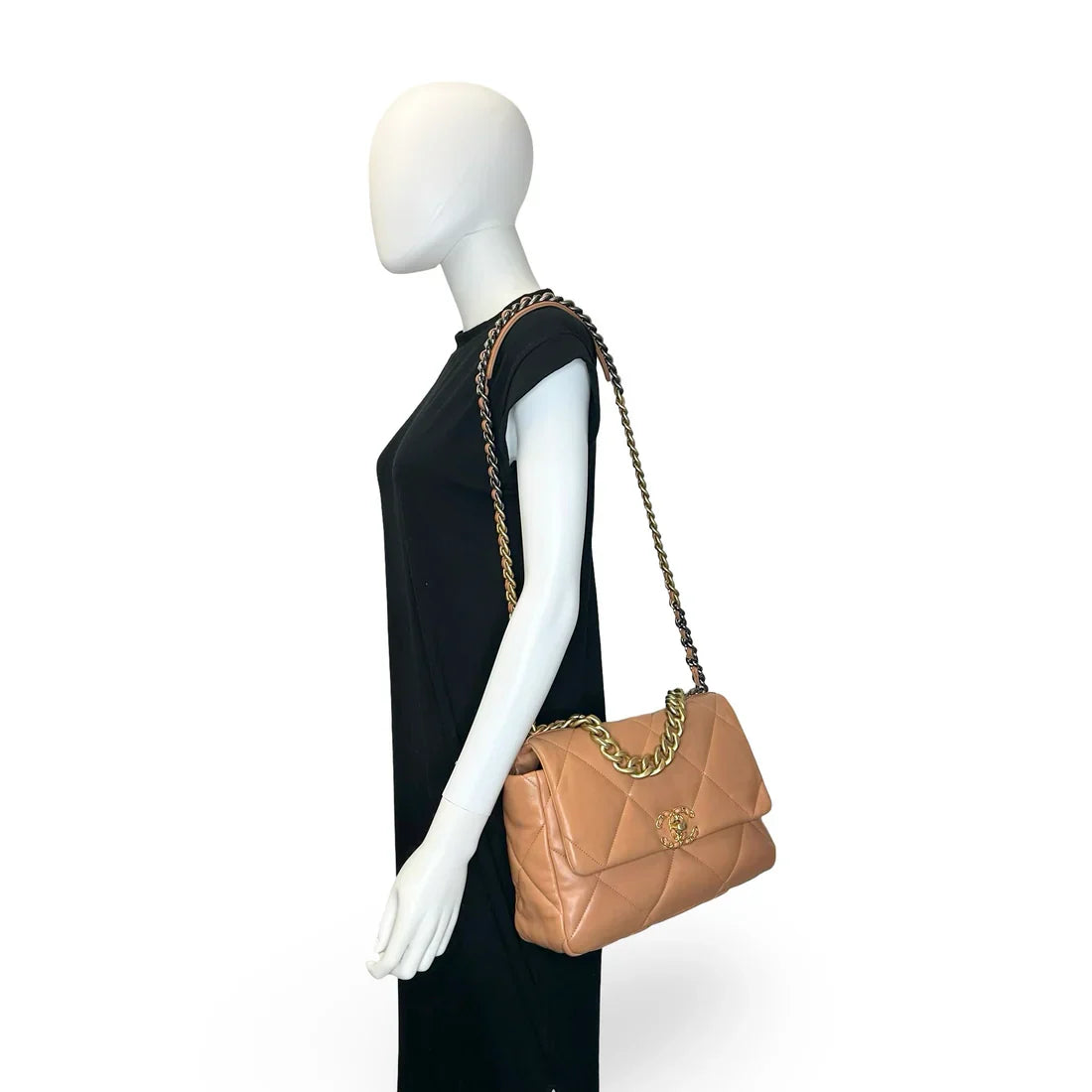 CHANEL Quilted Lambskin Medium 19 Flap Bag