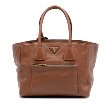 Prada Front Pocket Wing Convertible Tote Soft Calf