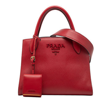 Prada Monochrome Tote Saffiano with City Calf Small