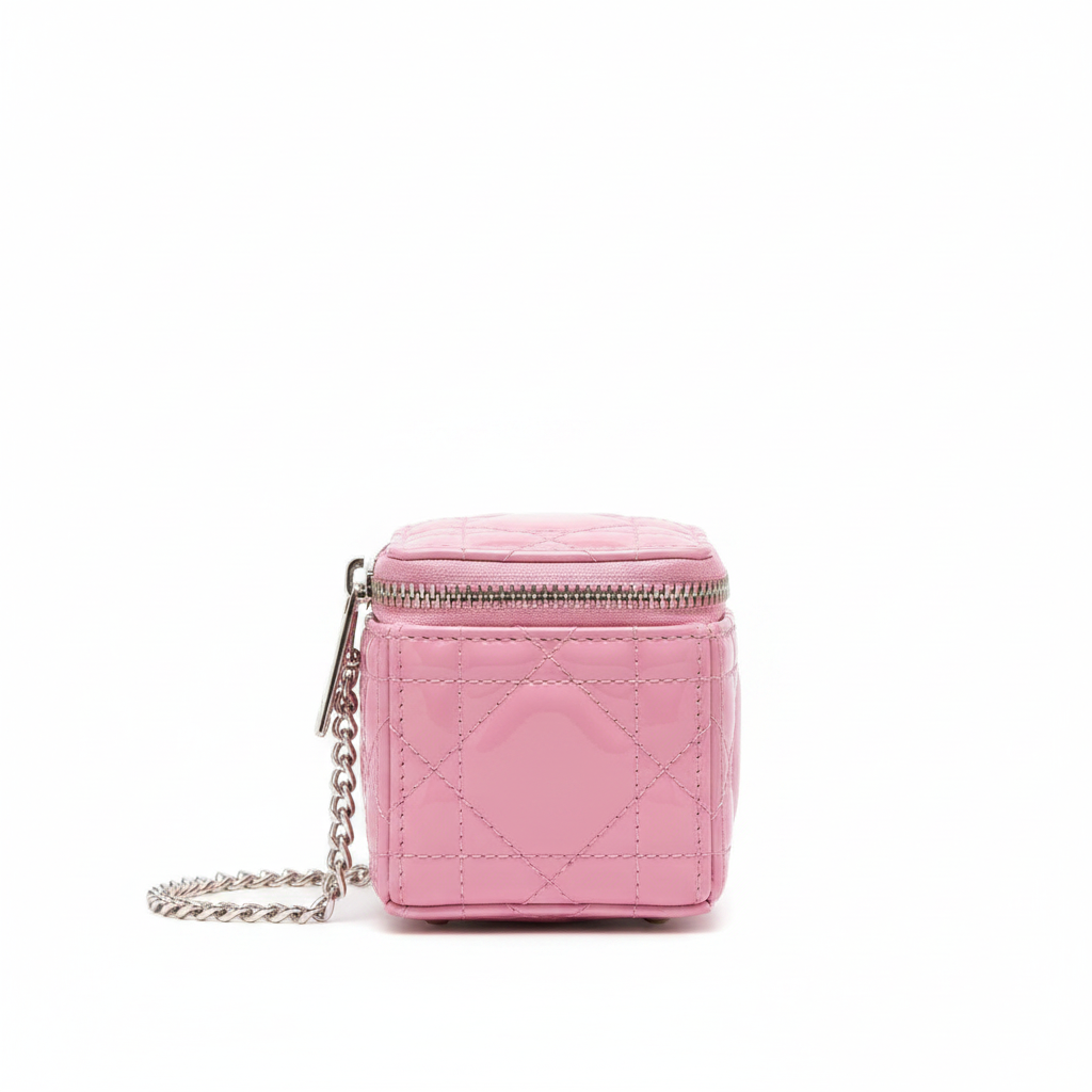 Dior Lady Dior Cube Pouch Pink Patent - Side View