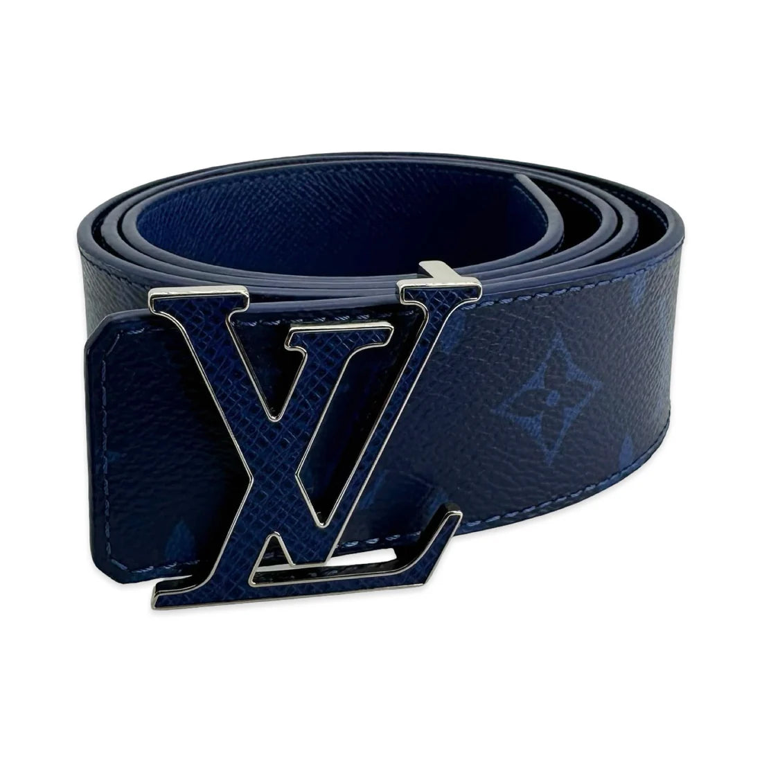 LOUIS VUITTON    Monogram Taiga Initiales Reversible Belt - size M & L
