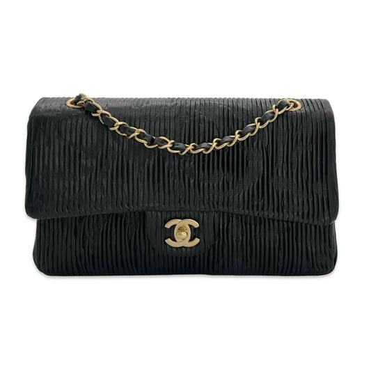 CHANEL  Coco Pleats Embossed Medium Classic Double Flap
