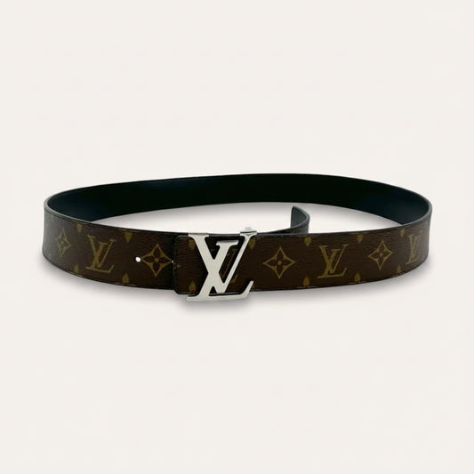 Louis Vuitton Damier Ebene Essential LV Leather Belt