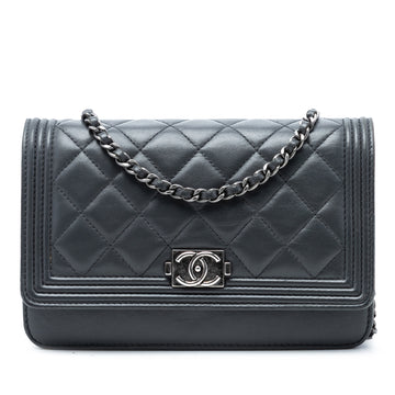 Chanel Boy Wallet on Chain Quilted Lambskin
