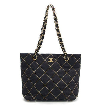 Chanel Surpique Chain Tote Quilted Wool Small
