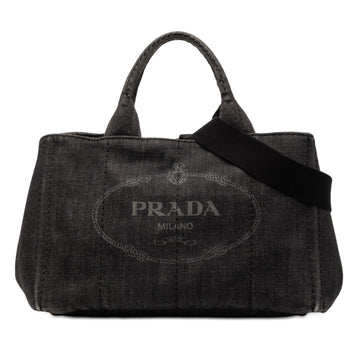 Prada Canapa Convertible Tote Denim Medium