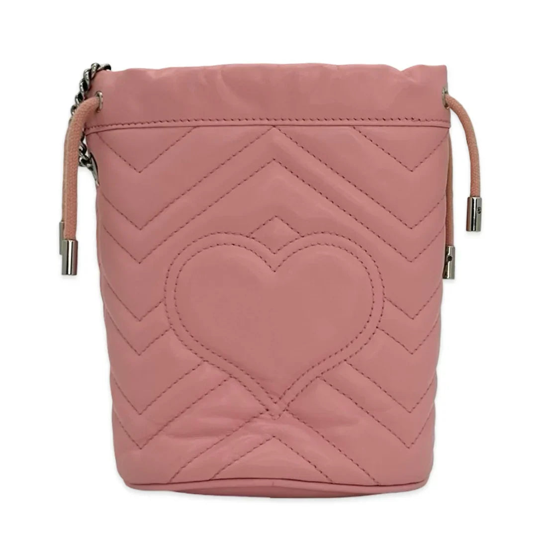 Gucci Quilted Leather GG Marmont Mini Bucket Bag
