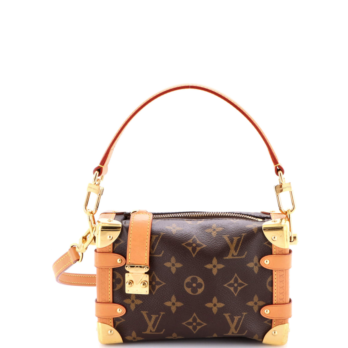 Louis Vuitton Side Trunk Handbag Monogram Canvas PM