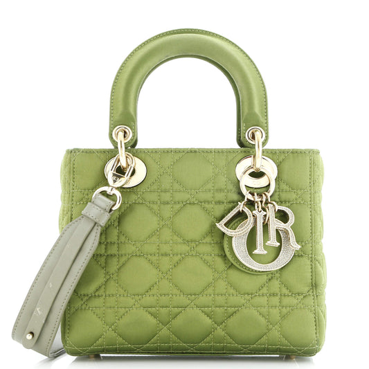 Christian Dior My ABCDior Lady Dior Bag Cannage Quilt Satin with Crystal Charms