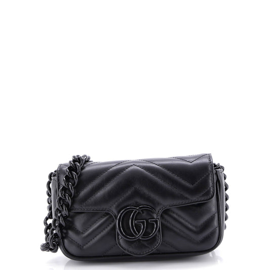Gucci GG Marmont Flap Belt Bag Matelasse Leather