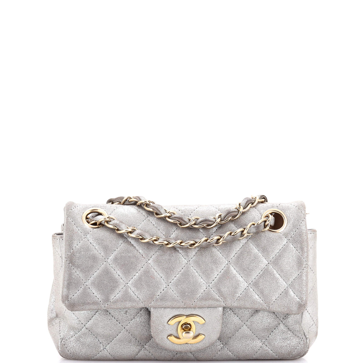 Chanel Classic Single Flap Bag Quilted Iridescent Calfskin Mini