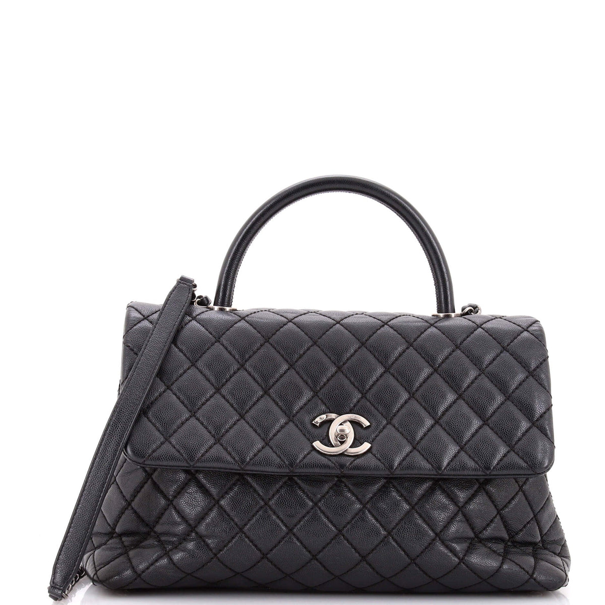 Chanel Coco Top Handle Bag Quilted Caviar Medium