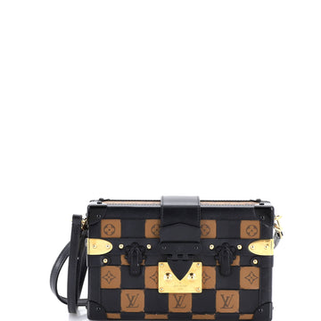 Petite Malle Handbag Damier Tressage Monogram Canvas and Leather