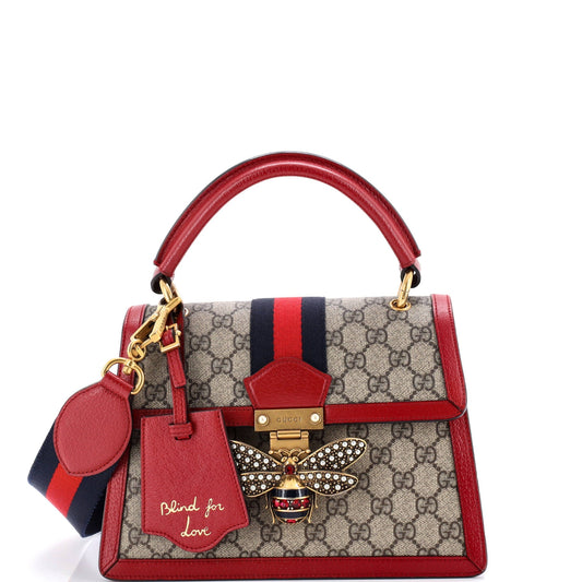 Gucci Queen Margaret Top Handle Bag GG Coated Canvas with Leather Small