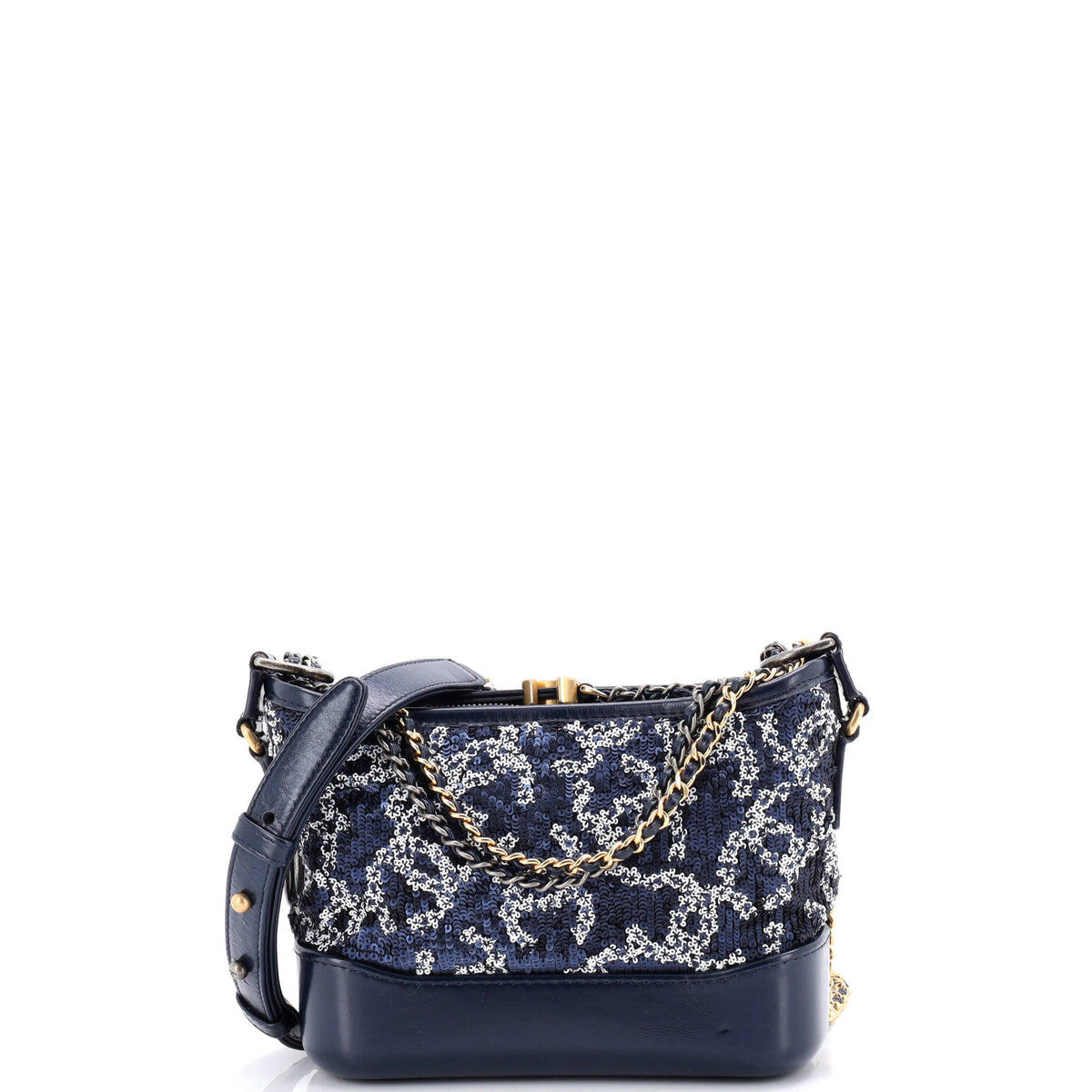 Chanel Gabrielle Hobo Logo Motif Sequins Small