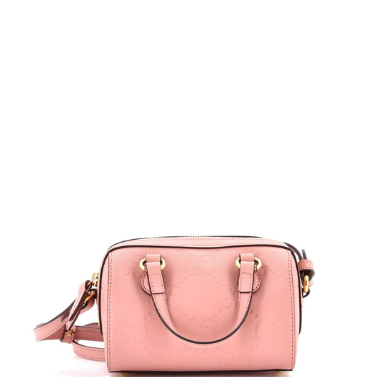 Gucci Convertible Boston Bag Jumbo GG Embossed Leather Super Mini