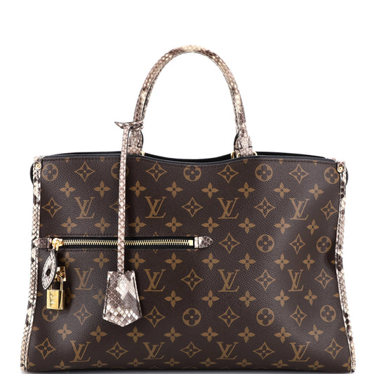 Louis Vuitton Popincourt NM Handbag Monogram Canvas with Python MM