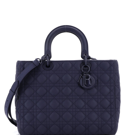 Christian Dior Ultra Matte Lady Dior Bag Cannage Quilt Calfskin Large