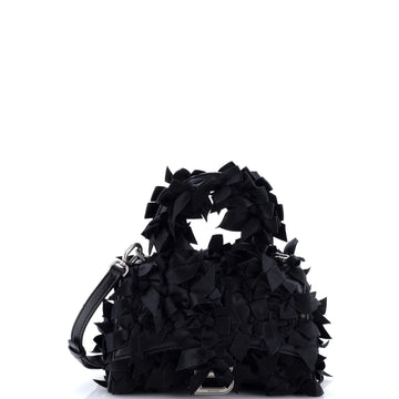 Hourglass Top Handle Bag Satin Ribbon Embellished XS