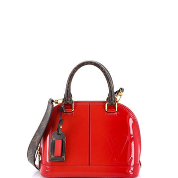 Alma Handbag Vernis with Monogram Canvas BB