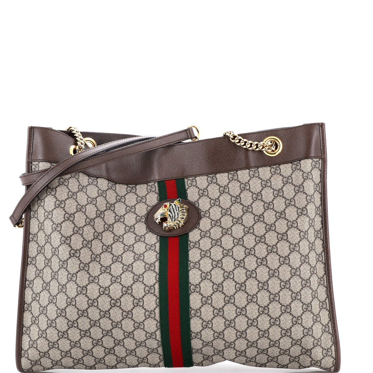 Gucci Rajah Chain Tote GG Coated Canvas Large