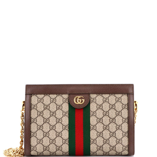 Gucci Ophidia Chain Shoulder Bag GG Coated Canvas Small
