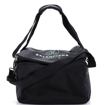 Logo Print Convertible Square Duffle Bag Recycled Nylon
