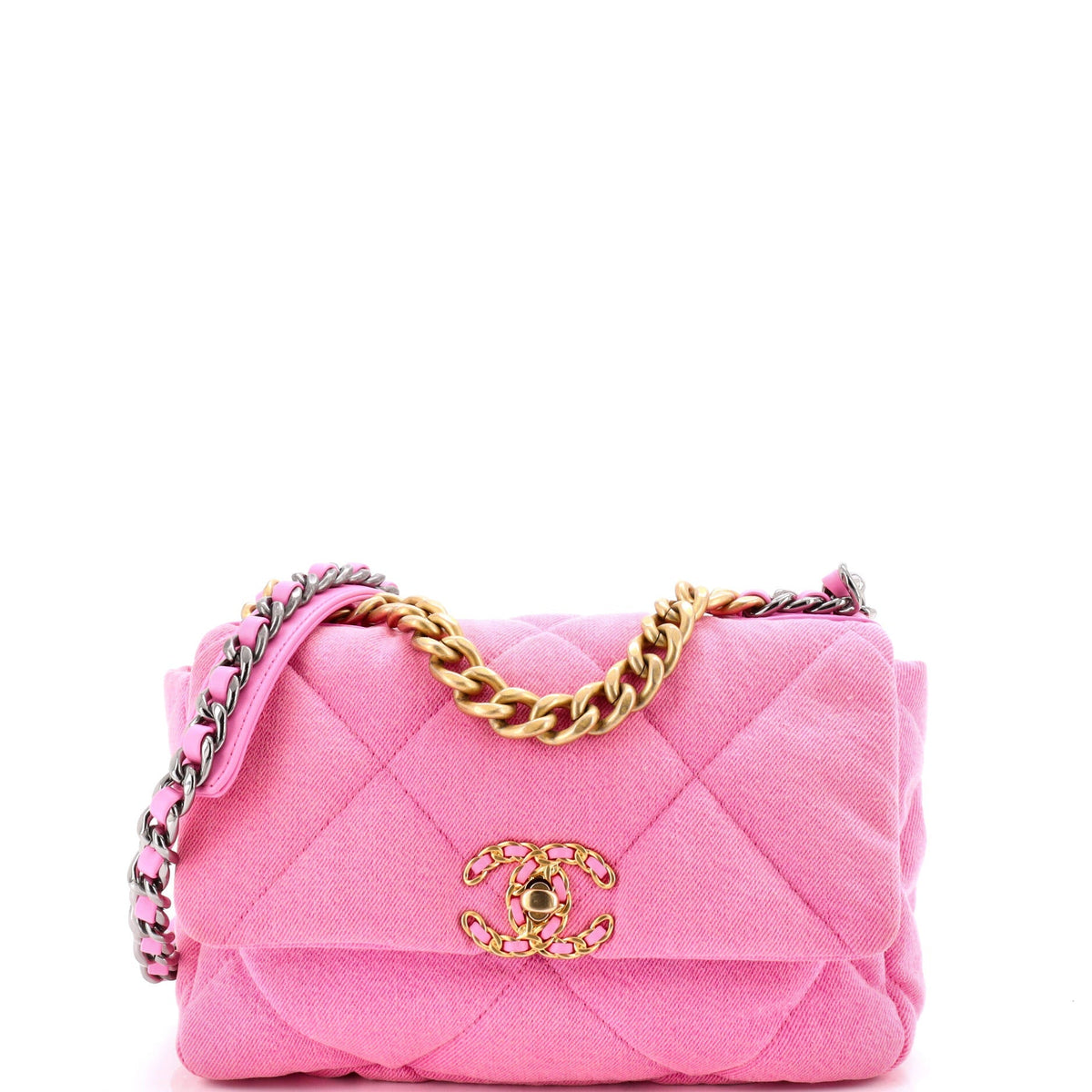Chanel 19 Flap Bag Quilted Denim Medium