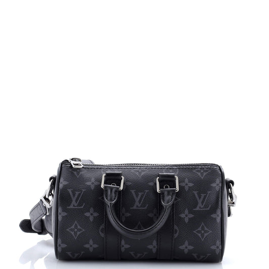 Louis Vuitton Keepall Bandouliere Bag Reverse Monogram Eclipse Canvas XS