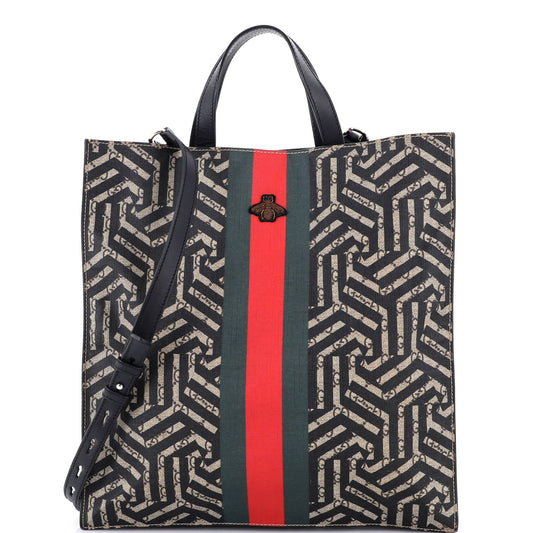 Gucci Convertible Soft Open Tote Caleido GG Coated Canvas