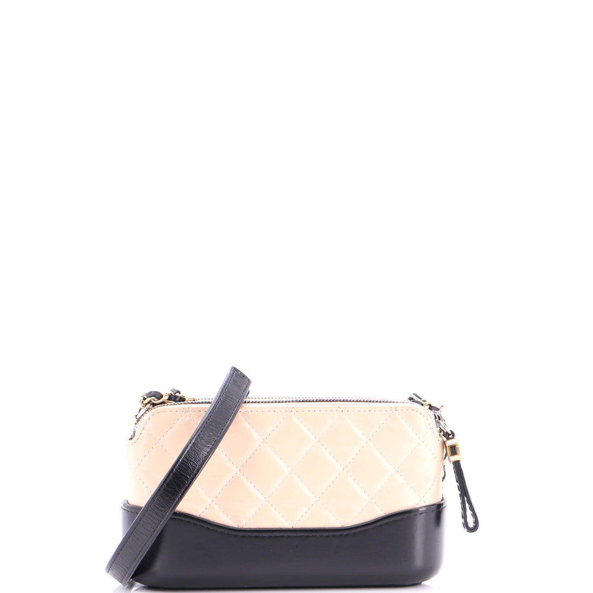 Chanel Gabrielle Double Zip Clutch with Chain Quilted Aged Calfskin