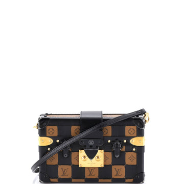 Petite Malle Handbag Damier Tressage Monogram Canvas and Leather
