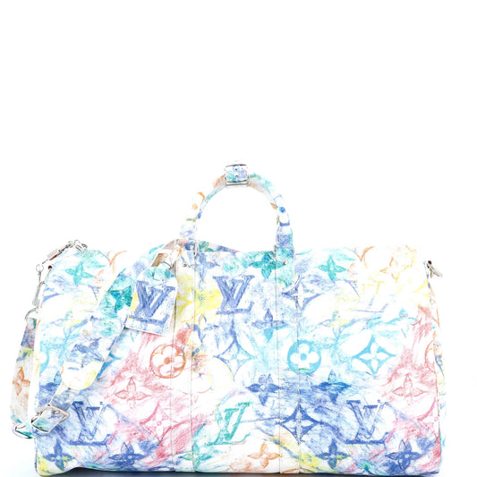 Louis Vuitton Keepall Bandouliere Bag Limited Edition Monogram Pastel Multicolor 50