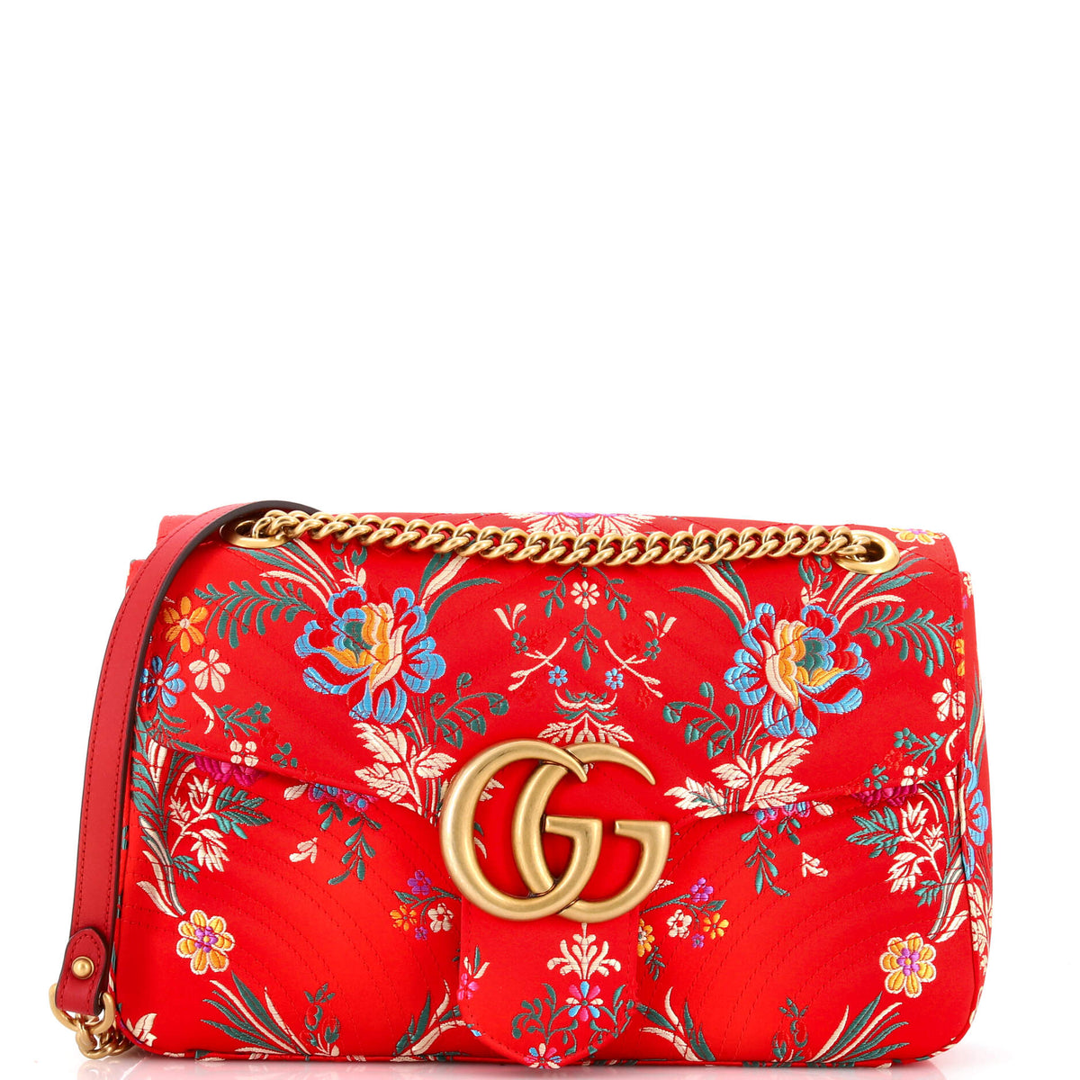 Gucci GG Marmont Flap Bag Matelasse Floral Jacquard Medium
