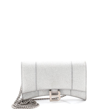 Hourglass Chain Wallet Glitter Leather