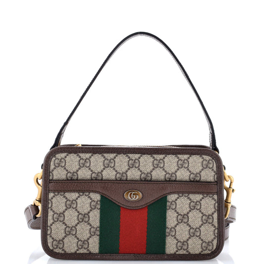 Gucci Ophidia Top Handle Camera Bag GG Coated Canvas Small