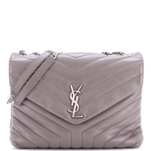 Saint Laurent Loulou Shoulder Bag Matelasse Chevron Leather Large
