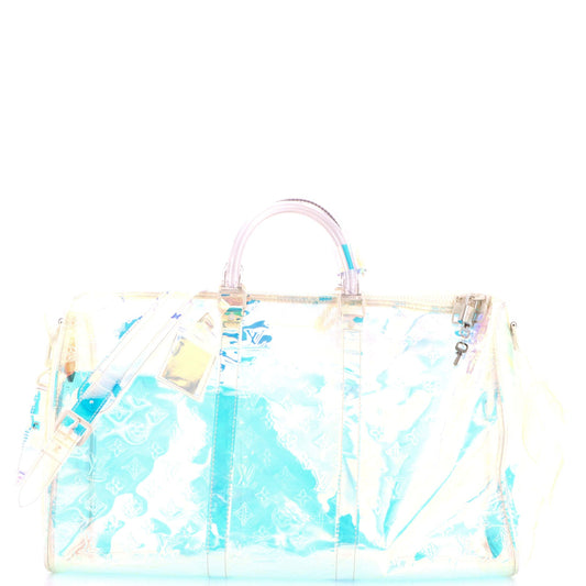 Louis Vuitton Keepall Bandouliere Bag Limited Edition Monogram Prism PVC 50