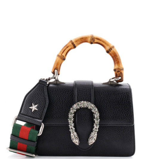 Gucci Dionysus Bamboo Top Handle Bag Leather Mini