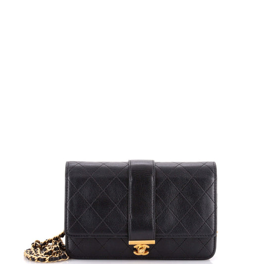 Chanel Vintage Full Flap Bag Quilted Lambskin Mini