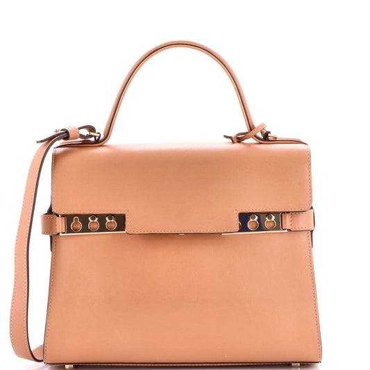 Delvaux Tempete Top Handle Bag Leather MM