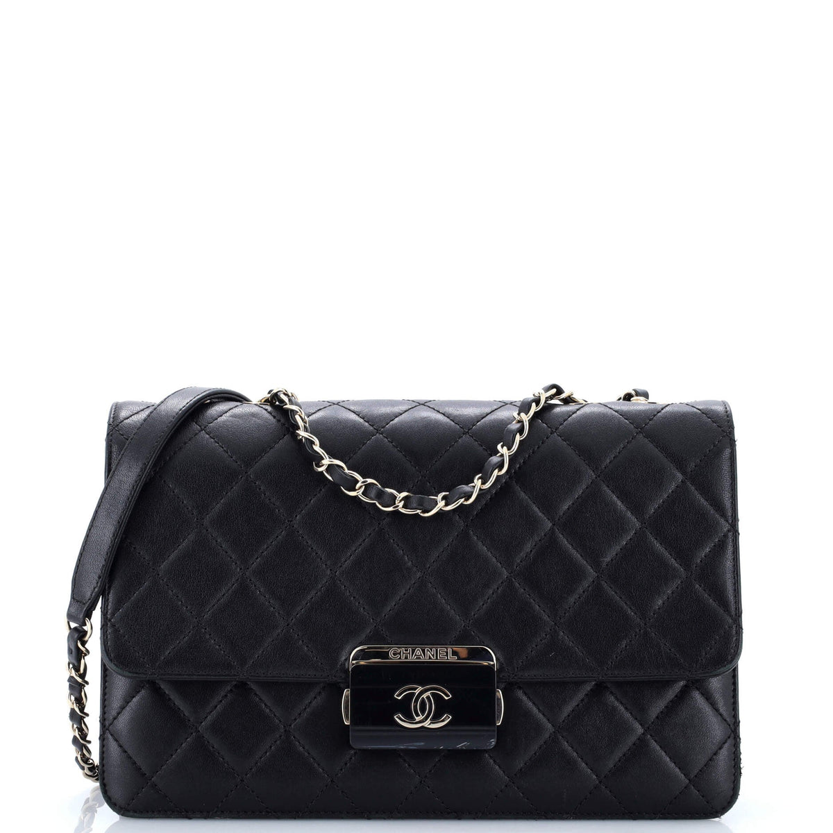 Chanel Beauty Lock Flap Bag Quilted Sheepskin Large