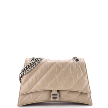 Crush Chain Flap Bag Quilted Crushed Calfskin Medium