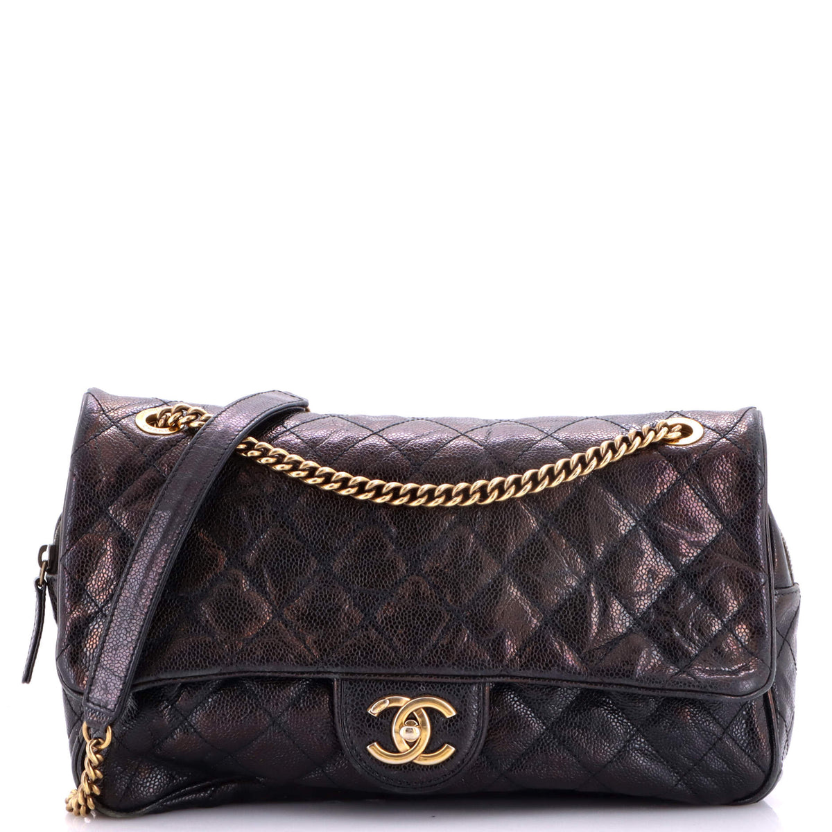 Chanel Shiva Flap Bag Quilted Caviar Large