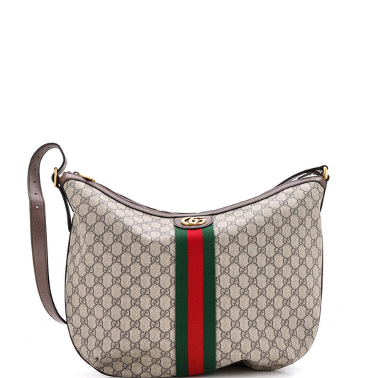 Gucci Ophidia Half Moon Hobo GG Coated Canvas Large
