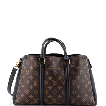 Soufflot Tote Monogram Canvas with Leather MM
